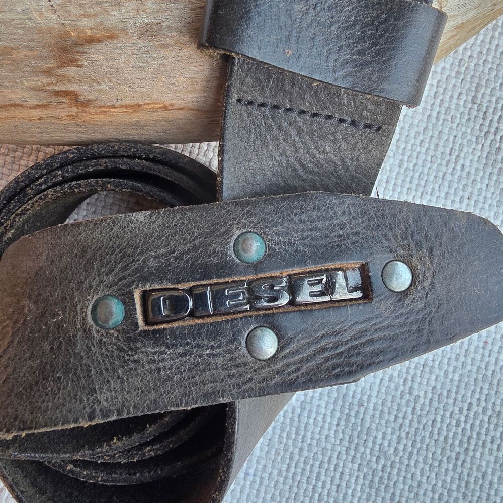 Diesel Vintage Darkest Brown Leather Belt 90s - Picture 13 of 14